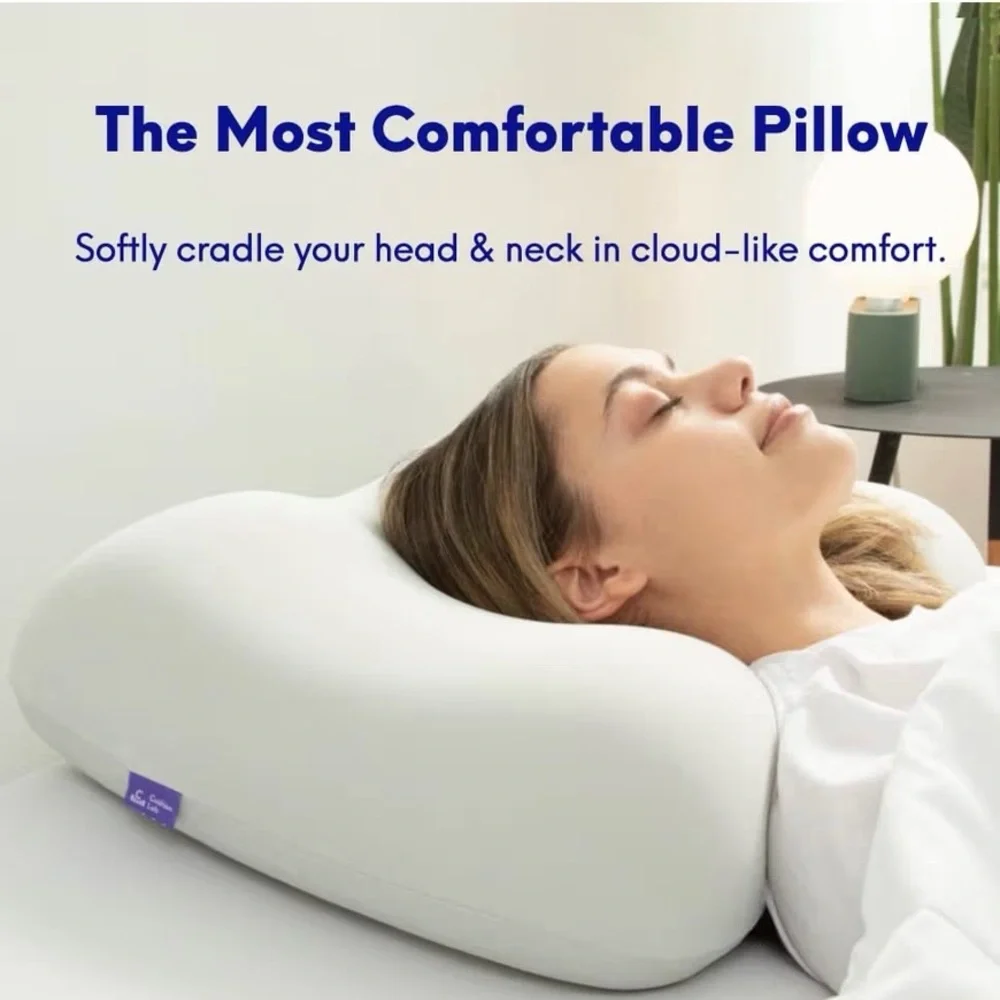 C CUSHION LAB Deep Sleep Pillow/Ergonomic Contour Design for Side & Back Sleeper